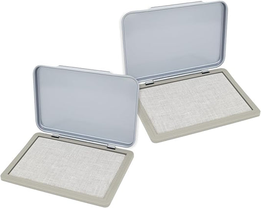 2 Pack Metal Case Stamp Pad Medium Size, Dry by ZIGEL