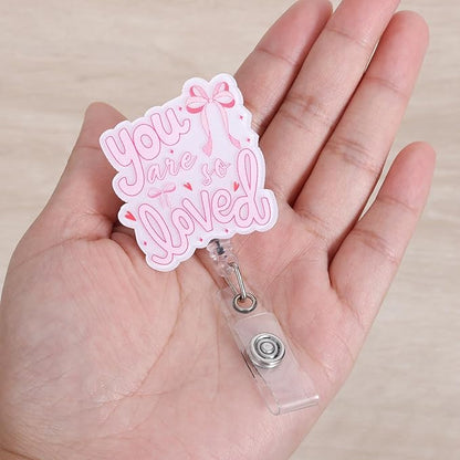 You are So Loved Cute Bow Nurse Badge Reel, Retractable ID Card Badge Holders - Image 3