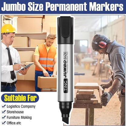 Fuutreo 10 Pack Jumbo Permanent Markers Bulk Large Chisel Tip Permanent Markers - Image 6