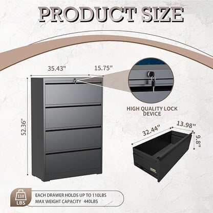 mysteeldepot 4 Drawer Lateral File Cabinet - Image 3