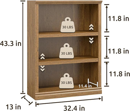 Bevfint 43 in Tall Bookcase, 3-Tier Bookshelf Open Storage, 33 inch Wide Floor - Image 2