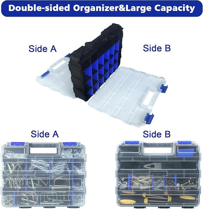 Tools Organizer Box Small Parts Storage Box 50-Compartment Double Side Hardware - Image 5