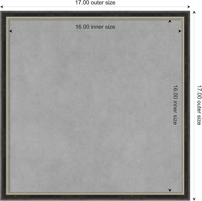 Amanti Art Black Framed Magnetic Board 17x17 Small Vision Board - Image 3