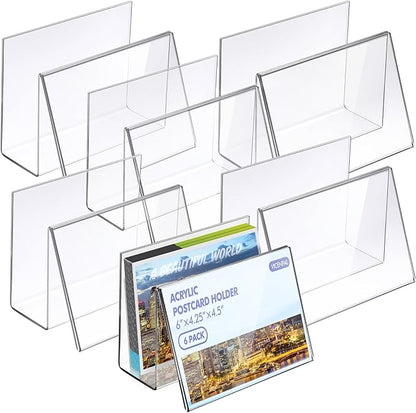 Crtiin 6 Pcs Clear Acrylic Postcard Holder Business Card Holder Greeting Card by Crtiin