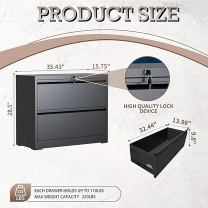 mysteeldepot 2 Drawer Lateral File Cabinet - Image 3