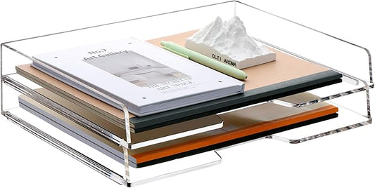 SANRUI Stackable Paper Tray, Acrylic File Organizer, Paper Tray Organizer by SANRUI