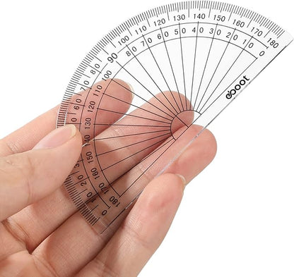 Zonon 3 Pcs 4 Inch Clear Plastic Protractor Bulk Math Protractors Set 180 - Image 3