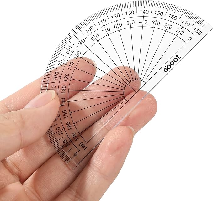 Zonon 200 Pcs 4 Inch Clear Plastic Protractor Bulk Math Protractors Set 180 - Image 3