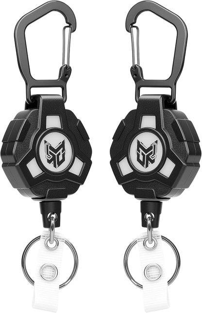 2-Pack Retractable Keychain, Heavy Duty Carabiner Badge Holder, Tactical ID by Unknown