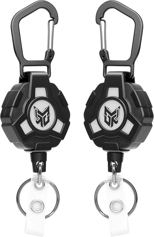 2-Pack Retractable Keychain, Heavy Duty Carabiner Badge Holder, Tactical ID by Unknown