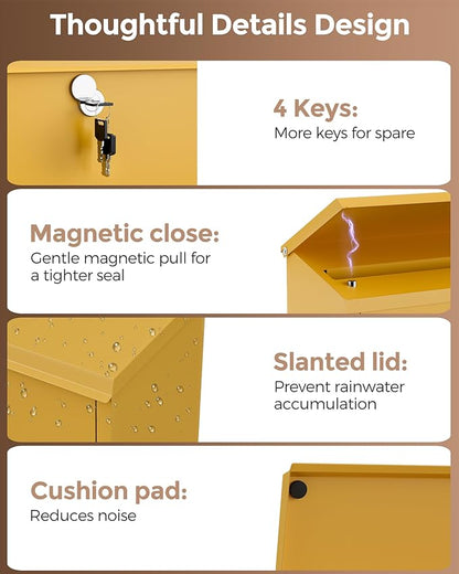 LAND·VOI Locking Wall-Mount Mailbox - Image 3