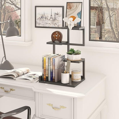 YMYNY Desktop Shelf Organizer, 4 Tier Storage Display Rack, Desk Shelf - Image 2