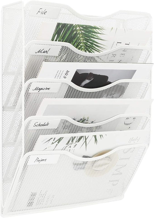 EasyPAG 5 Pocket Mesh Wall File Organizer, Hanging Paper Folder Holder by EasyPAG