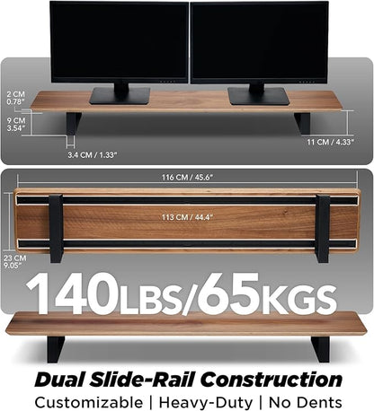 ULTRARM Moodular Wooden Monitor Stand 45.6” Large Desk Organizer - Image 4