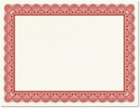Elite Red & White Parchment Certificate Papers by Fine+Stationery