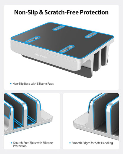 AboveTEK Vertical Laptop Stand, 3 Slots Aluminum Desk Laptop Holder & Laptop - Image 6