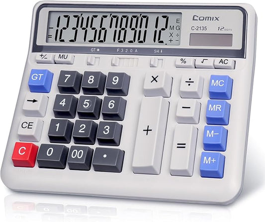 Comix Desktop Calculator Solar Battery Dual Power by Comix