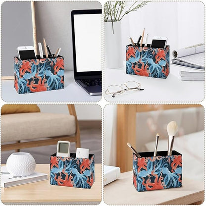 Famame Blue Red Octopus Pattern Pencil Holder - Image 4