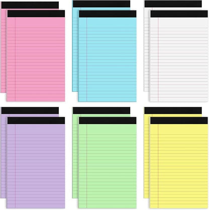 Thboxes 12 Packs Legal Pads 5x8, Totally 360 Sheets Colored Legal Pads 5x8 by Thboxes