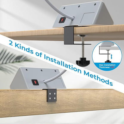 Nightstand Power Strip with USB C, Haiaoyyds Desk Edge Mount Power Hub with 3 - Image 3