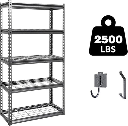 Shuntong The Atlas 30" W x 12" D x 60" H Adjustable Garage Storage Shelves Load by Shuntong