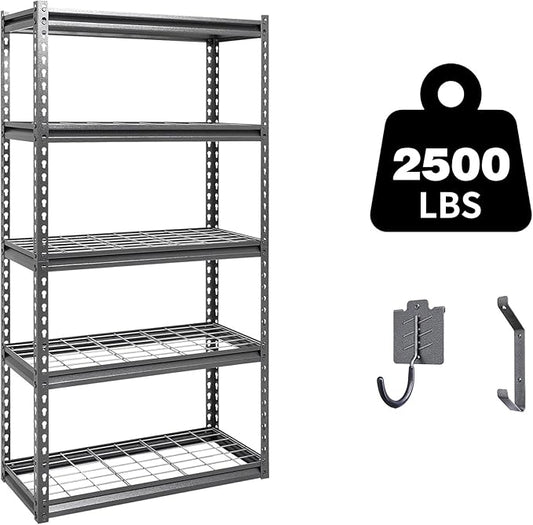Shuntong The Atlas 30" W x 12" D x 60" H Adjustable Garage Storage Shelves Load by Shuntong