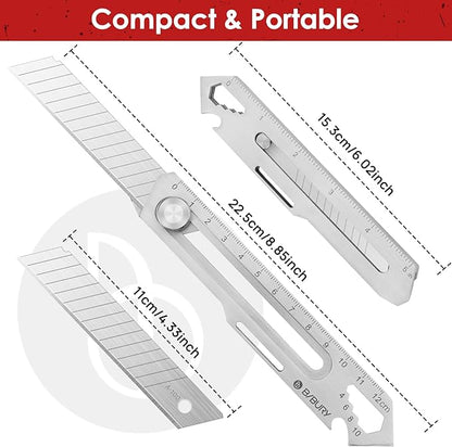 BIBURY 2 Pack Mutipurpose Utility Knife, Heave Duty Full Stainless Steel - Image 3