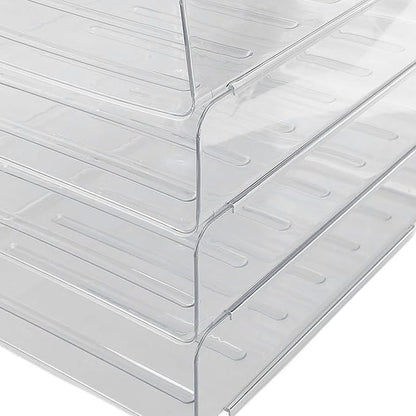 Jeanoko Desk Letter Tray Set Transparent Stackable Organizer - Image 8