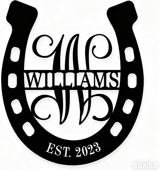 Personalized Horseshoe Metal Sign by ENFODREAM