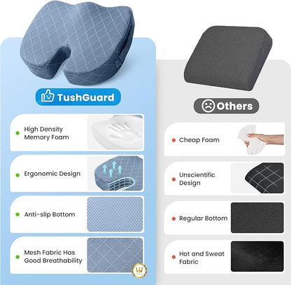 TushGuard Office/Car Seat Cushion, Non-Slip Sciatica & Back Coccyx Tailbone - Image 6