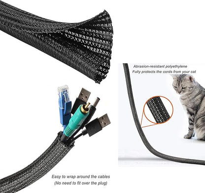 QCSIW 3/8"-25ft Cord Protector Wire Loom Tubing Split Sleeve Cable Sleeve - Image 3
