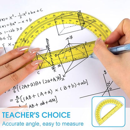 Hoiny 10 Pack Clear Protractor, 6 Inch Plastic Protractors, 180 Degrees - Image 5
