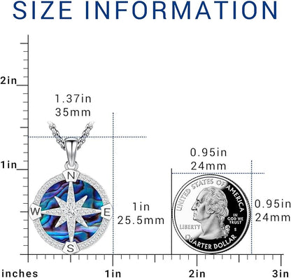 Compass Necklace for Women Men 925 Sterling Silver Pendant Urn Necklaces for - Image 2