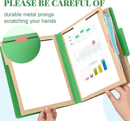 12 Pcs Classification Folders Letter Size 3 Pocket Dividers Employee File Folder - Image 3