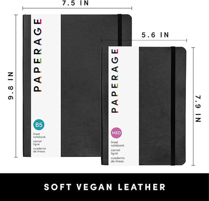 PAPERAGE Softcover Lined Journal Notebook, 176 Pages, Large B5 College Ruled - Image 2