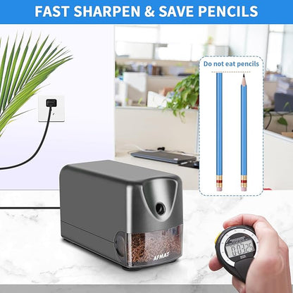AFMAT Heavy Duty Electric Pencil Sharpener, Auto Stop Classroom Pencil - Image 4