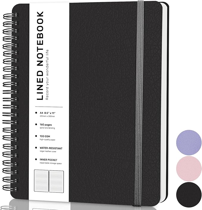 Lined Spiral Journal Notebook, A4 Spiral Notebook, 8.5''×11'' 100GSM Thick - Image 8