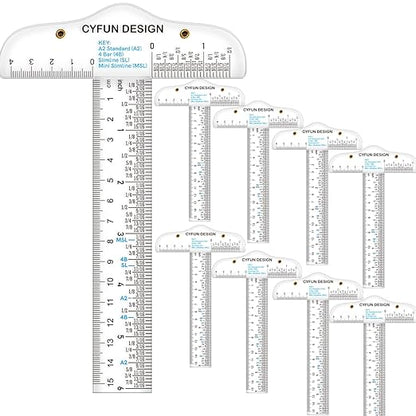 9 Pack 6 Inches Acrylic Clear T-Square Ruler, T Square Ruler, Transparent by CYFUNDESIGN