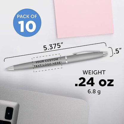 DISCOUNT PROMOS Custom Langham Ballpoint Pens Set of 10, Personalized Bulk Pack - Image 5