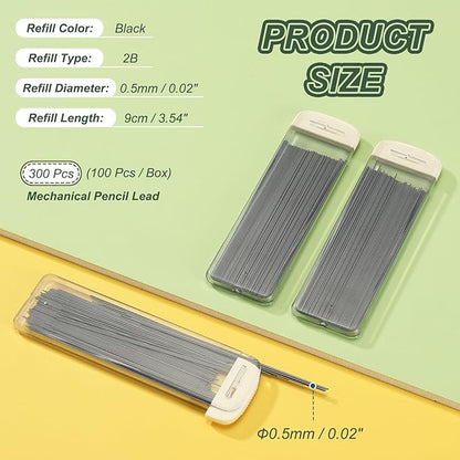 PATIKIL 300Pcs 2B Mechanical Pencil Lead, 0.5mm Black Lead Refill Break - Image 2