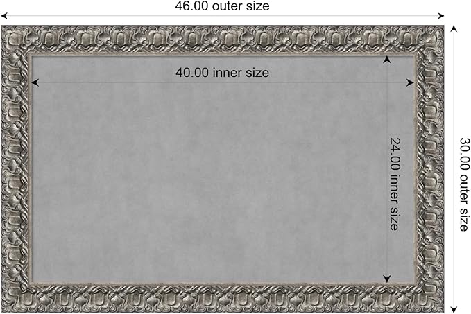 Amanti Art Silver Framed Magnetic Board 30x46 Large Vision Board - Image 3