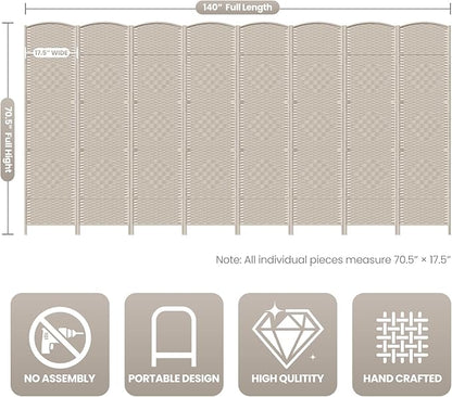 Cocosica 8 Panel Room Divider, 6Ft Folding Privacy Screen, Tall - Image 3