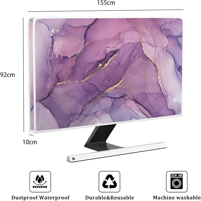 Baocicco Fashion Violet Marble Waterproof TV Dust Cover 65 Inch Anti-Static - Image 2