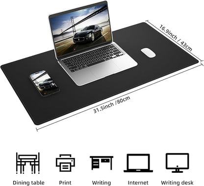 AFIING Dual-Sided Desk Pad, Natural Cork & PU Leather, Desk Mat Protector - Image 2