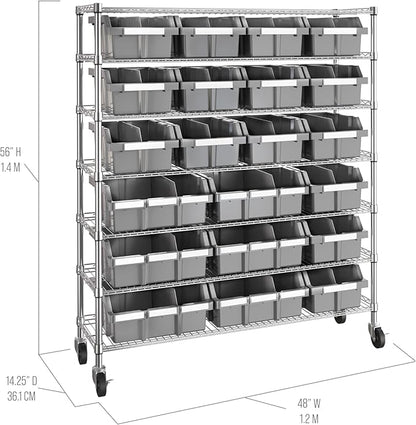 Seville Classics Heavy Duty NSF Bin Rack Solid Steel Wire Shelving Storage Unit - Image 6