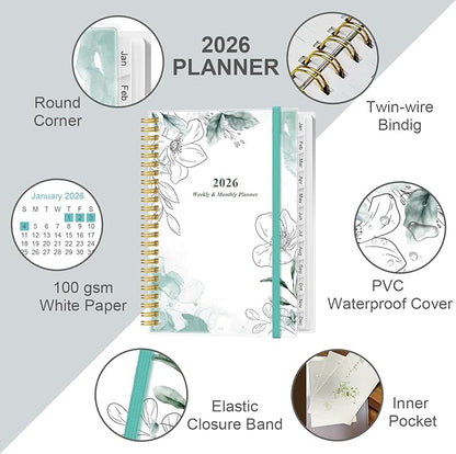 Planner 2026 - A5 Weekly & Monthly Planner Spiral Bound, January 2026 to - Image 2