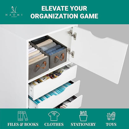 Naomi Home Carly 6-Drawer Craft & Office Storage Cabinet – Rolling Storage - Image 4