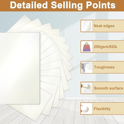 Silunkia 120 Sheets Cream Shimmer Cardstock 8.5 x 11 Off White Paper, - Image 3
