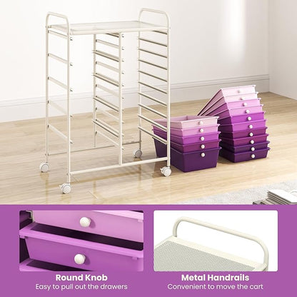 DORTALA 15-Drawer Rolling Storage Cart - Image 5