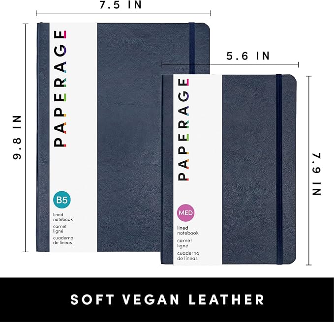 PAPERAGE Softcover Lined Journal Notebook, 176 Pages, Large B5 College Ruled - Image 2